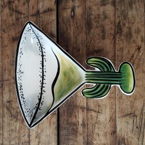 Clay Art Ceramic Cactus Margarita / Martini  Drink Shape Barware. Olive dish